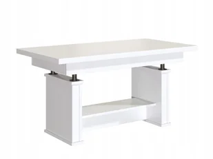 Ława Ławostół Rozkładana Podnoszona Półka Biała - Ławy i stoliki kawowe - miniaturka - grafika 1