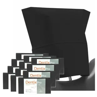 Pokrowiec na zagłówek stomatologiczny 32cm x 28cm czarny podfoliowany 54g DentixPro 600szt - Kosmetyczne akcesoria jednorazowe - miniaturka - grafika 1