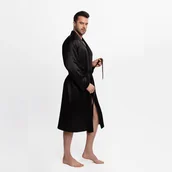 Piżamy damskie - Jedwabny szlafrok męski w kolorze czarnym Hero L/XL - miniaturka - grafika 1