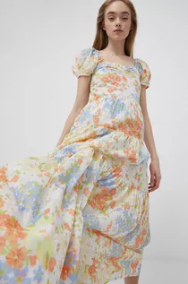 Sukienki - Billabong sukienka bawełniana maxi rozkloszowana - grafika 1
