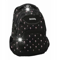 Plecaki szkolne i tornistry - PLECAK SZKOLNY MŁODZIEŻOWY CZARNY DLA DZIEWCZYNKI KWIATY - miniaturka - grafika 1