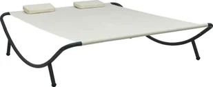 Elior Dwuosobowy nowoczesny leżak ogrodowy kremowy - Prosp - Leżaki ogrodowe - miniaturka - grafika 1