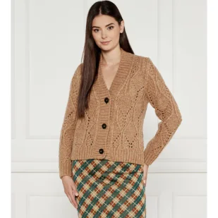 Marc Cain Wełniany kardigan | Loose fit - Swetry damskie - miniaturka - grafika 1