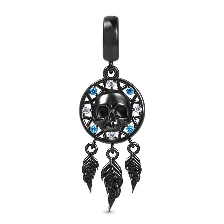 Zawieszka SREBRO 925 Charms koralik Łapacz Snów Czaszka