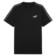 Koszulki męskie - Koszulka męska Puma 68467401 ESS TAPE PUMA Black Czarna - miniaturka - grafika 1