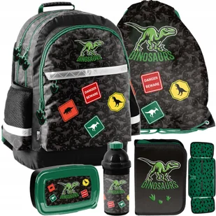Plecak szkolny dla chłopca tornister 1-3 4-6 klasa Dinozaur zestaw - Plecaki szkolne i tornistry - miniaturka - grafika 1