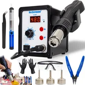 Spawarki - Heckermann Stacja lutownicza Heckermann 858D Spawarka na gorące powietrze 700W - miniaturka - grafika 1