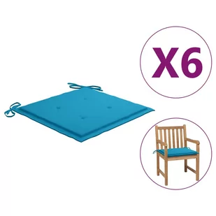 vidaXL Poduszki na krzesła ogrodowe 6 szt. niebieskie 50x50x4 cm  314047 - Pozostałe meble ogrodowe - miniaturka - grafika 1
