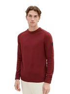 Swetry męskie - TOM TAILOR sweter męski, 32220 – Burned Bordeaux Red, L - miniaturka - grafika 1