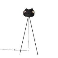 Lampy stojące - QAZQA Nowoczesna lampa podłogowa czarna - Tkanina - miniaturka - grafika 1