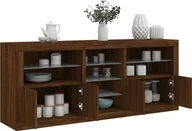 Szafki RTV - vidaXL Szafka z oświetleniem LED, brązowy dąb, 181,5x37x67 cm - miniaturka - grafika 1