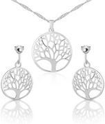 Zestawy biżuterii dla kobiet - Zestaw biżuterii z drzewkiem szczęścia srebrny - miniaturka - grafika 1