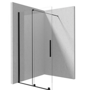 Ścianki i drzwi prysznicowe - Deante JASMIN Ścianka prysznicowa walk-in 90 przesuwna Nero KTJ_N39R - miniaturka - grafika 1
