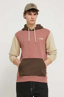 Bluzy męskie - Billabong bluza męska kolor różowy z kapturem z aplikacją - miniaturka - grafika 1