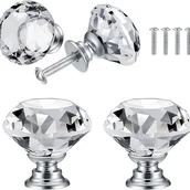 Zawiasy, okucia i inne akcesoria - szt. (2,5*2,5*2,4 cm) białe kryształowe klamki do drzwi diamentowe uchwyty meblowe uchwyty do szafek dekoracyjne uchwyty - miniaturka - grafika 1