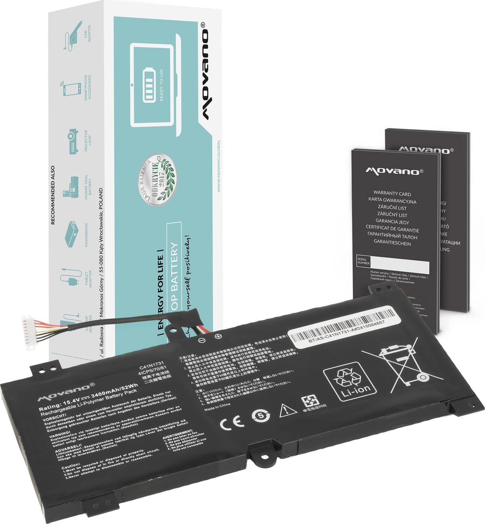 Bateria Movano do Asus ROG Strix GL504GM, GL504GS, GL504GV