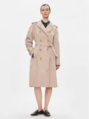 Płaszcze damskie - Tommy Hilfiger Trencz Cotton Classic Trench WW0WW40482 Beżowy Regular Fit - miniaturka - grafika 1