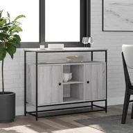 Szafki nocne - vidaXL Komoda, szary dąb sonoma, 100x35x80 cm, materiał drewnopochodny - miniaturka - grafika 1