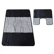 Dywaniki łazienkowe - Czarne antypoślizgowe dywaniki łazienkowe - Depi - miniaturka - grafika 1
