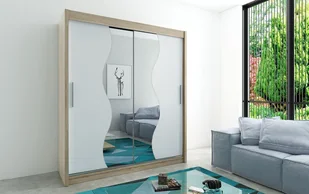 MINIO szafa 200 cm MADRYT dąb sonoma / biały - Szafy - miniaturka - grafika 1