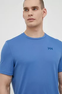 Bielizna sportowa męska - Helly Hansen t-shirt funkcyjny Solen kolor niebieski - grafika 1