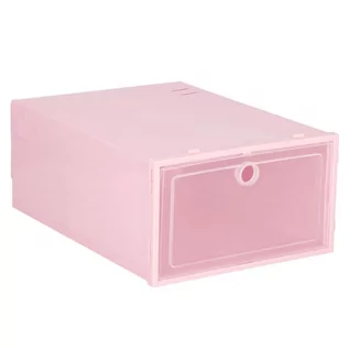 Pokrowce na ubrania - Organizer na buty, pudełko z klapą różowy - grafika 1