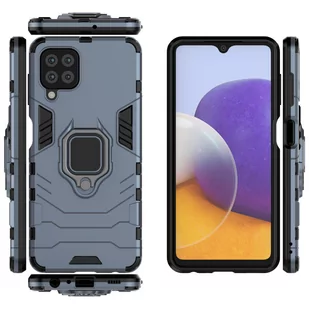 Ring Armor pancerne hybrydowe etui pokrowiec + magnetyczny uchwyt Samsung Galaxy A22 4G niebieski - Etui i futerały do telefonów - miniaturka - grafika 4