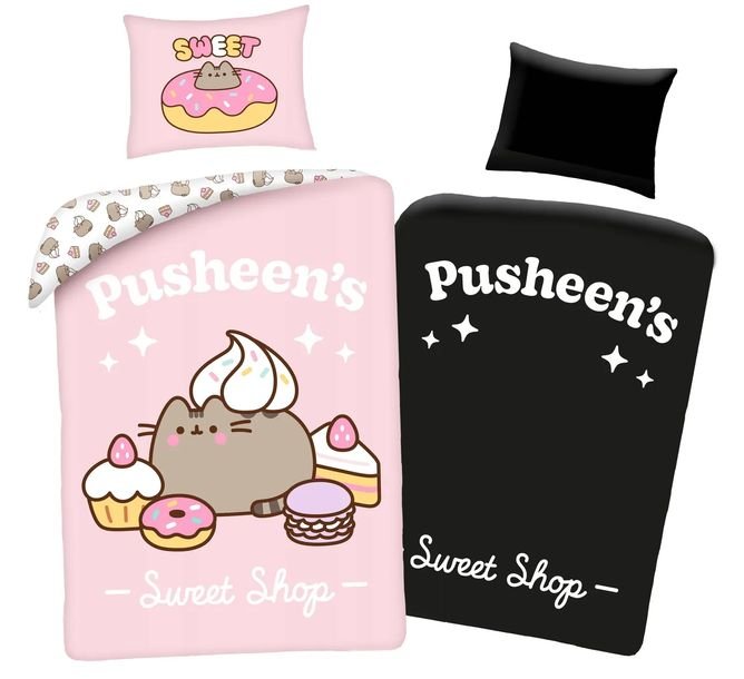 Pościel Świecąca w ciemności 160x200 Pusheen Kotek Sweet Różowy