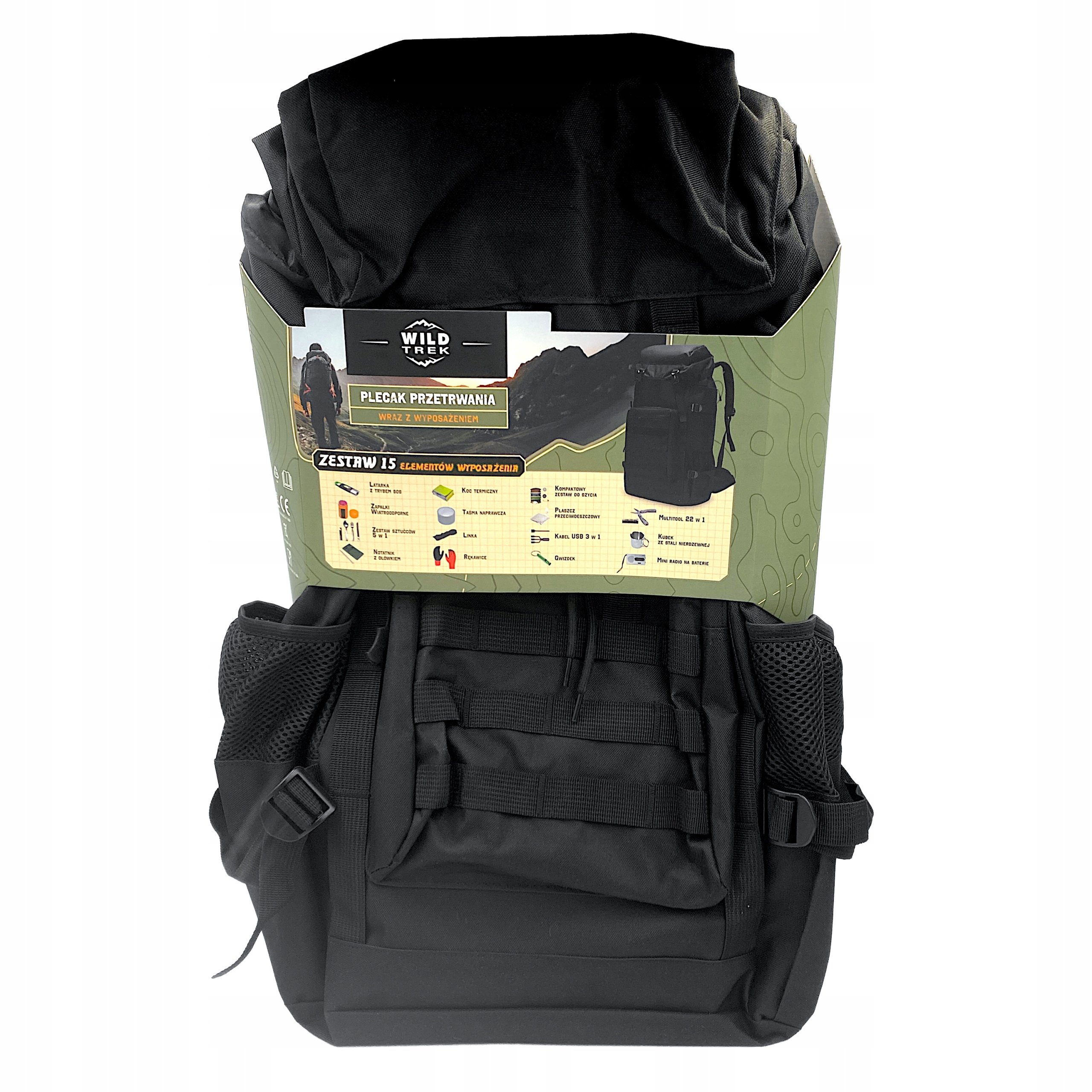 Plecak wojskowy Wild Trek Plecak Przetrwania 41-60 l czarny