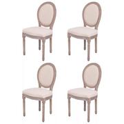 Krzesła - Krzesła do jadalni, lniane, 4 szt. - miniaturka - grafika 1