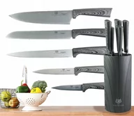Noże kuchenne - Karl Hausmann Komplet noży kuchennych w bloku szary zestaw 5 6052 - miniaturka - grafika 1