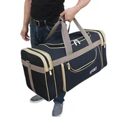 Akcesoria podróżnicze - Torba podróżna z paskiem na ramię 85L czarna - miniaturka - grafika 1