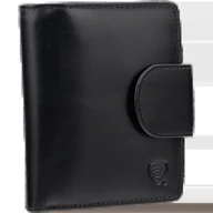 Portfele - Koruma, Damski Portfel Skórzany, Ochrona RFID (Czarny) - SM-154PBL - miniaturka - grafika 1