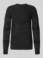 Swetry męskie - Sweter z dzianiny z wyhaftowanym logo i okrągłym dekoltem - miniaturka - grafika 1