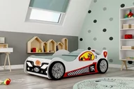 Łóżka dla dzieci i młodzieży - Łóżko samochód MONZA MINI białe z materacem - miniaturka - grafika 1