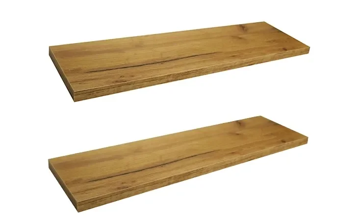 Półka Ścienna Wisząca 65 Cm Dąb Craft Złoty 2 Szt