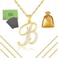 Biżuteria dla dzieci - BIŻUTERIA DZIECIĘCA, ZŁOTY NASZYJNIK LITERKA "B" DLA DZIEWCZYNKI 40cm 18K - miniaturka - grafika 1