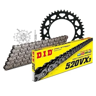 Zestaw łańcuchów DID stal 520VX3 / 108 nit zamek do Honda SLR FX Vigor 650 ccm rok prod. 1996-2000 - Części motocyklowe - miniaturka - grafika 1