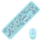 Zestawy myszka + klawiatura - Bezprzewodowy zestaw klawiatura + myszka MOFII 666 2.4G (niebieski) - miniaturka - grafika 1