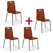 Fotele i krzesła biurowe - B2B Partner Krzesło BETTY, orzech, 3+1 GRATIS 483041 - miniaturka - grafika 1