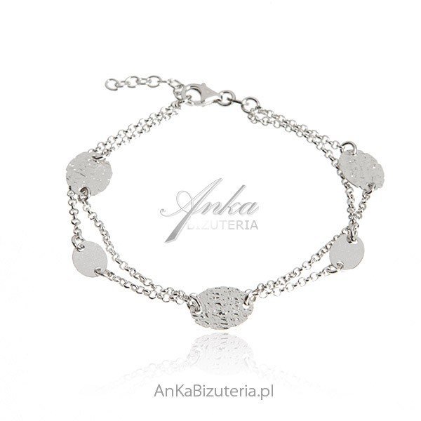 ankabizuteria.pl Srebrna bransoletka owalne kółka karbowane