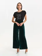 Spodnie damskie - Spodnie damskie ciemnozielony - SSP4366CZ spodnie długie - TOP SECRET - Odzieżowy sklep internetowy TOP SECRET - miniaturka - grafika 1