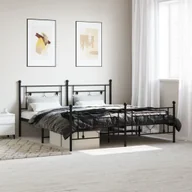 Łóżka - Metalowa rama łóżka z wezgłowiem i zanóżkiem, czarna, 180x200cm Lumarko! - miniaturka - grafika 1