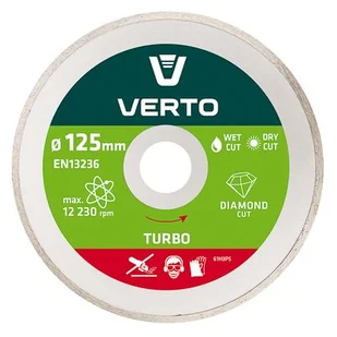 VERTO Tarcza diamentowa 125 x 22,2 mm, pełna - Akcesoria do elektronarzędzi - miniaturka - grafika 1
