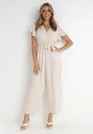 Kombinezony - Jasnobeżowy Kombinezon z Wiskozy Cephinous - miniaturka - grafika 1