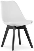 Krzesła - Zestaw białych krzeseł z poduszką i czarnymi nogami 4 szt. Asaba 4S - miniaturka - grafika 1