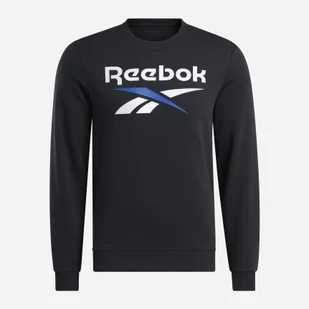 Bluza bez kaptura męska polarowa Reebok Identity Big Logo Fleece Crew 100206935 XL Czarna (1200143880418) - Bluzy męskie - miniaturka - grafika 1