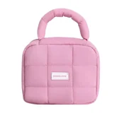 Kosmetyczki, organizery i kuferki - eCarla kosmetyczka damska pikowana kuferek z rączką KS139R Róż - miniaturka - grafika 1