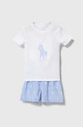 Piżamy dla dziewczynek - Polo Ralph Lauren piżama dziecięca kolor niebieski wzorzysta - miniaturka - grafika 1