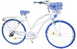 Dallas Bike Cruiser 7Spd Alu 28 cali Damski Biały z niebieskim - Rowery - miniaturka - grafika 1